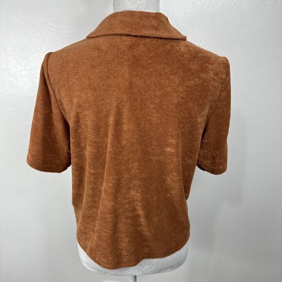 Marine Layer Women's L Terry Out Resort Shirt Sierra NWT Terra Cotta - Picture 8 of 16